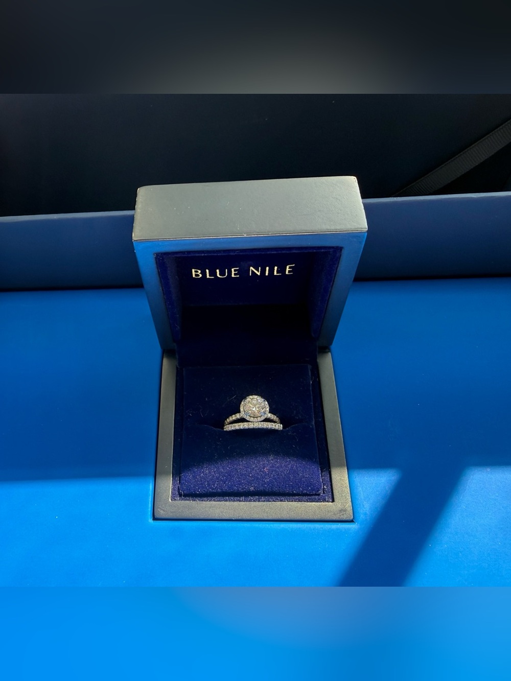 White Diamond Halo Engagement Ring - White